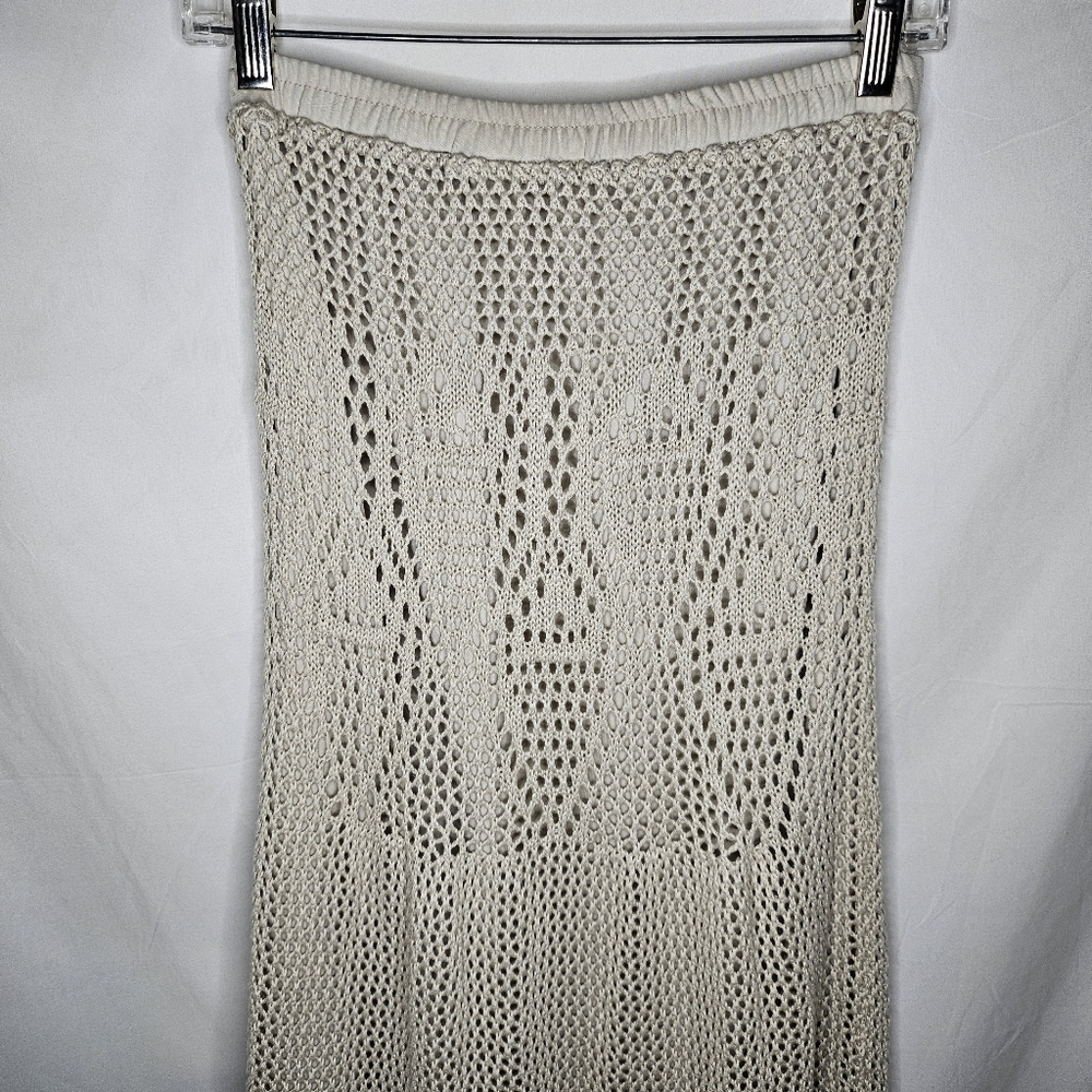 Womens Lovestitch Crochet Maxi Skirt Dress Tassel Lined BOHO Cottagecore Size M - Picture 8 of 14